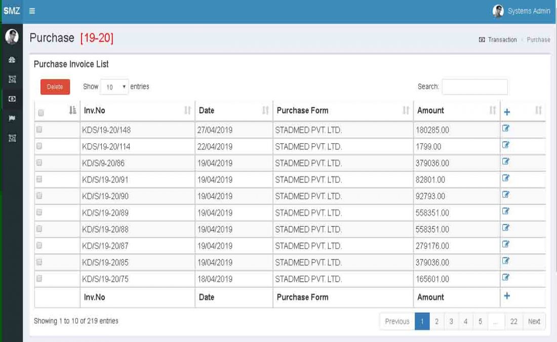 Purchase Invoice List