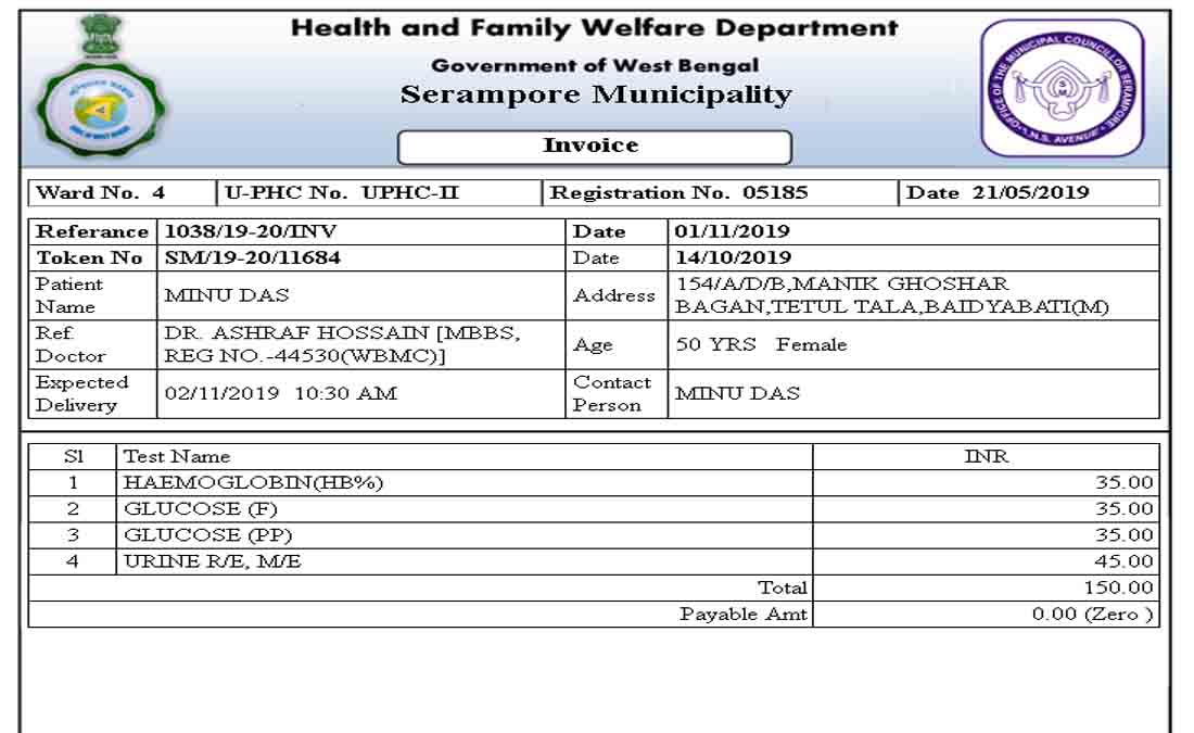 OPD Patinet Invoice